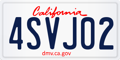 CA license plate 4SVJ02