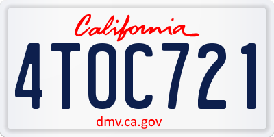 CA license plate 4T0C721