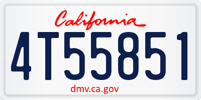 CA license plate 4T55851