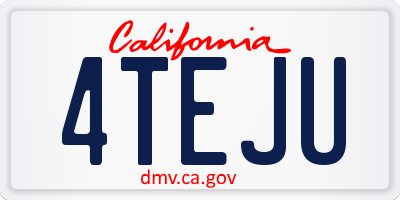 CA license plate 4TEJU