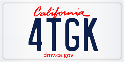 CA license plate 4TGK