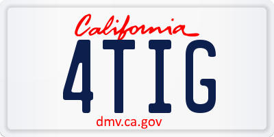 CA license plate 4TIG