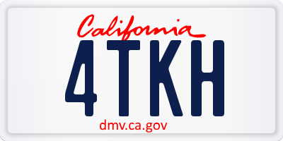 CA license plate 4TKH