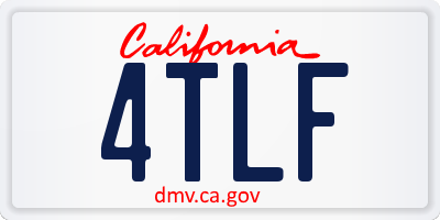 CA license plate 4TLF