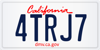 CA license plate 4TRJ7