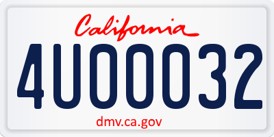 CA license plate 4U00032