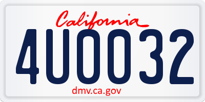 CA license plate 4U0032