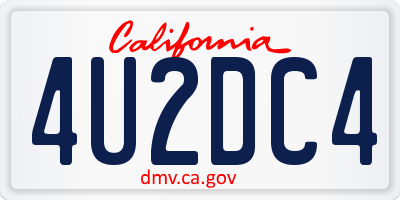 CA license plate 4U2DC4