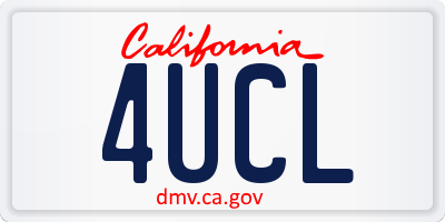 CA license plate 4UCL