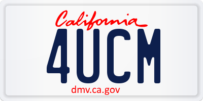 CA license plate 4UCM