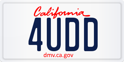 CA license plate 4UDD