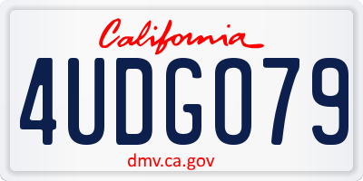 CA license plate 4UDGO79