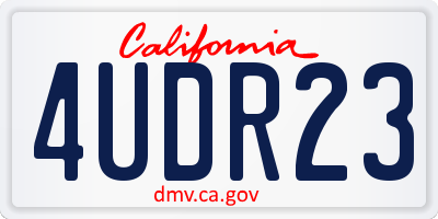 CA license plate 4UDR23