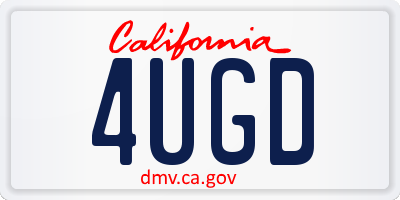 CA license plate 4UGD