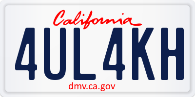 CA license plate 4UL4KH