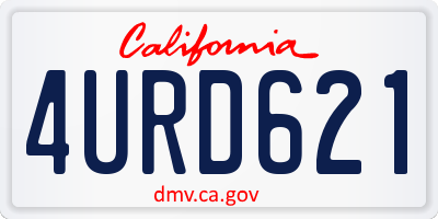 CA license plate 4URD621