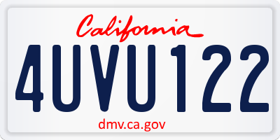 CA license plate 4UVU122