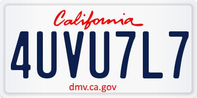 CA license plate 4UVU7L7