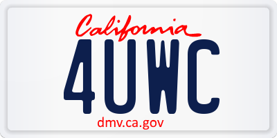 CA license plate 4UWC