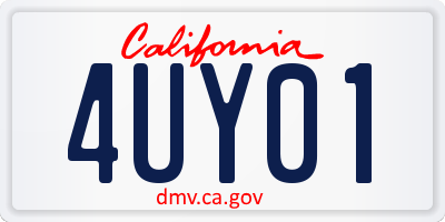 CA license plate 4UY01