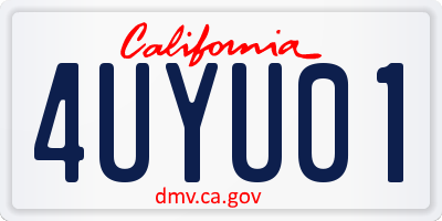 CA license plate 4UYU01