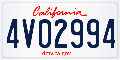 CA license plate 4V02994