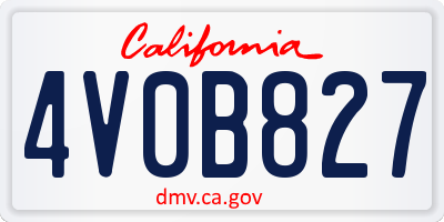 CA license plate 4V0B827