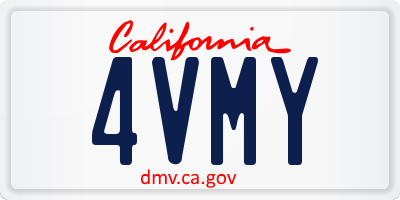 CA license plate 4VMY