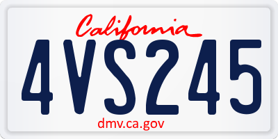 CA license plate 4VS245