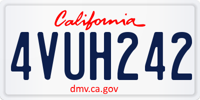 CA license plate 4VUH242