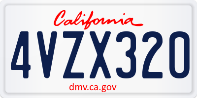 CA license plate 4VZX320