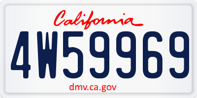 CA license plate 4W59969