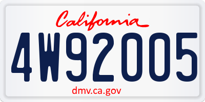 CA license plate 4W92005