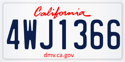 CA license plate 4WJ1366