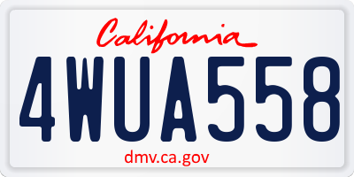 CA license plate 4WUA558