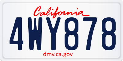 CA license plate 4WY878