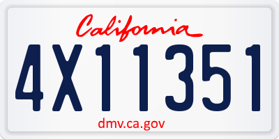 CA license plate 4X11351