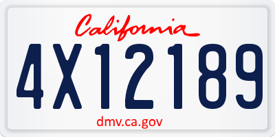 CA license plate 4X12189