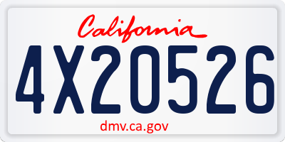 CA license plate 4X20526