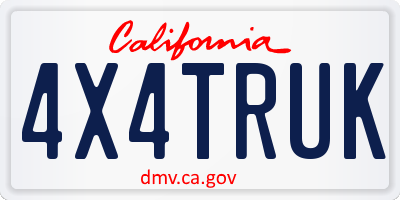 CA license plate 4X4TRUK