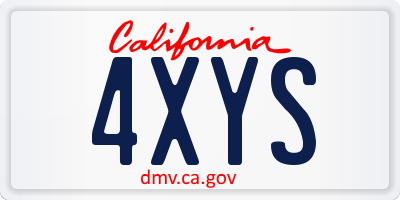 CA license plate 4XYS