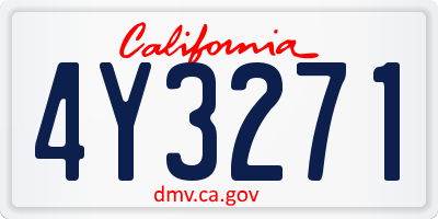 CA license plate 4Y3271