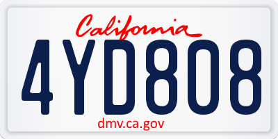 CA license plate 4YD808