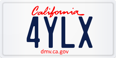 CA license plate 4YLX