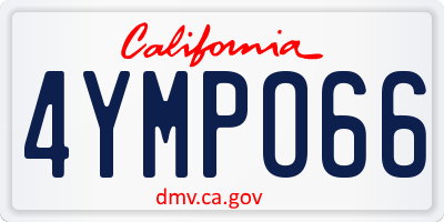 CA license plate 4YMPO66