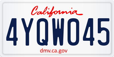 CA license plate 4YQW045