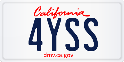 CA license plate 4YSS