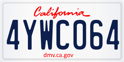 CA license plate 4YWC064
