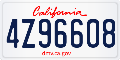 CA license plate 4Z96608