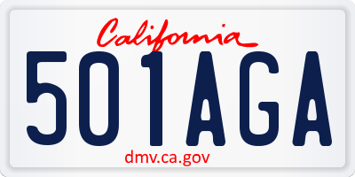 CA license plate 501AGA